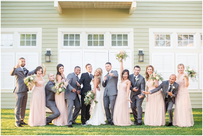 pink and gray wedding party 